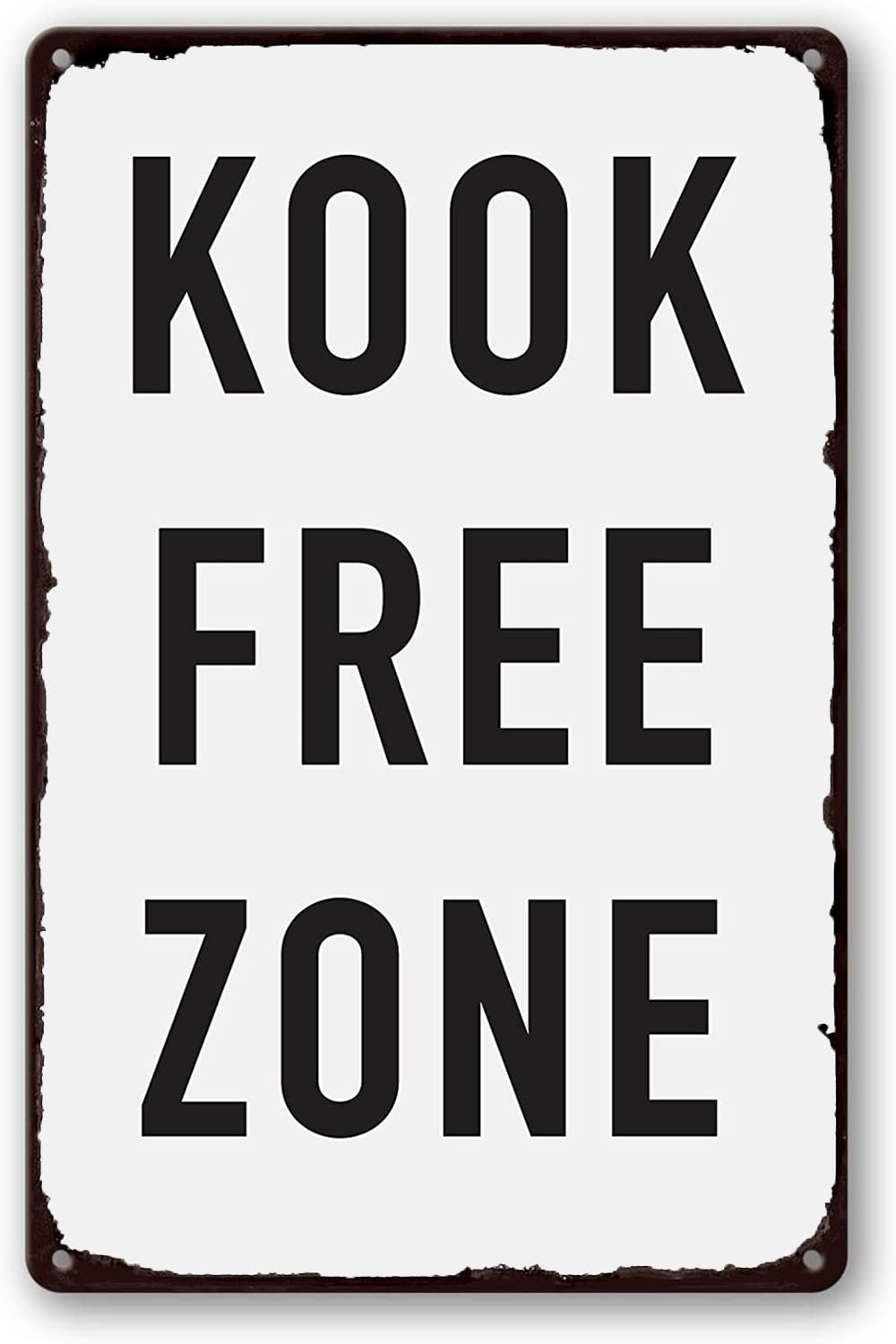 Home Zone Gym - Металлическая табличка Kook Free Zone в