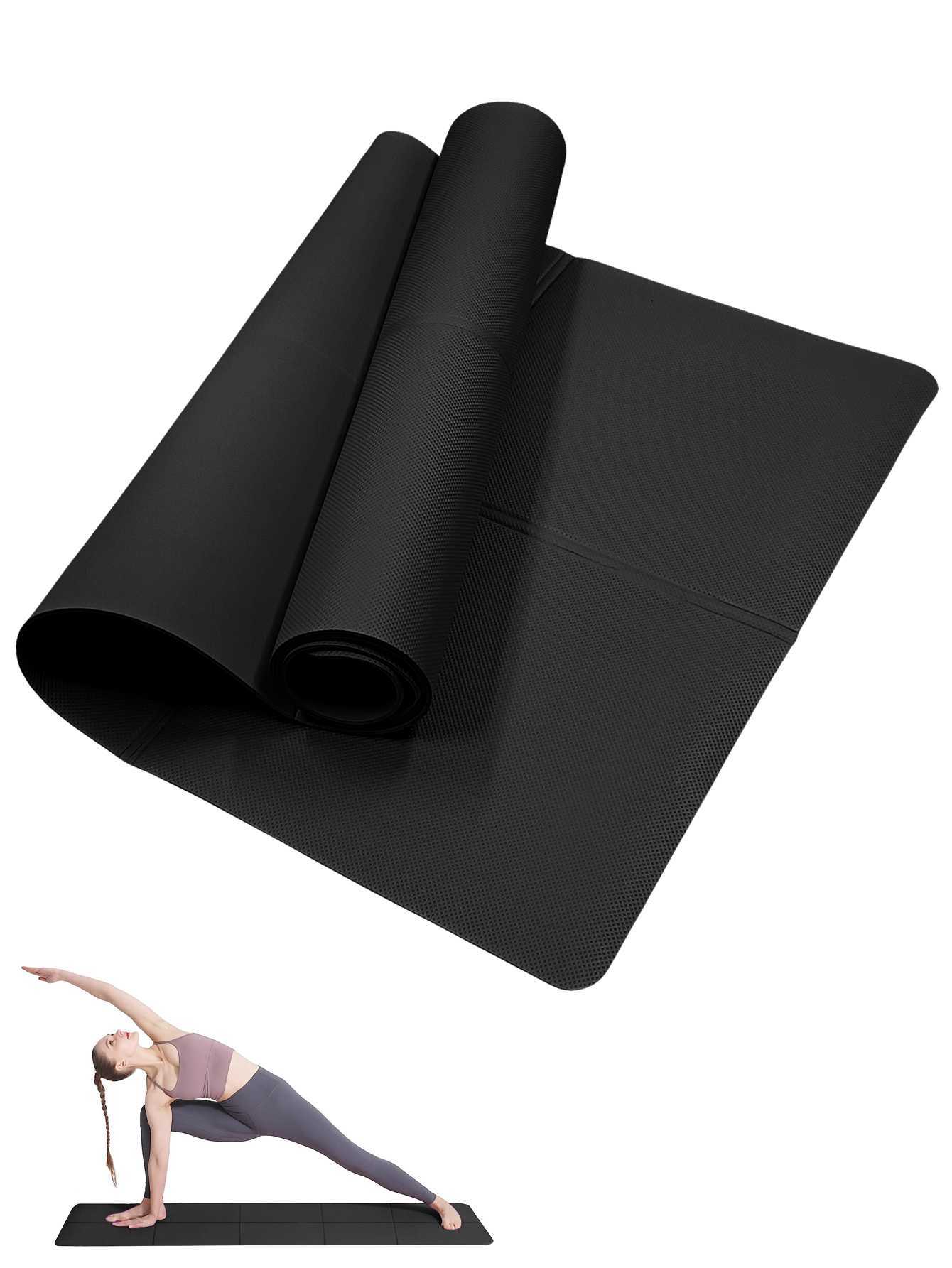 Home Gym Yoga Mat - Складной коврик для йоги, черный экологически