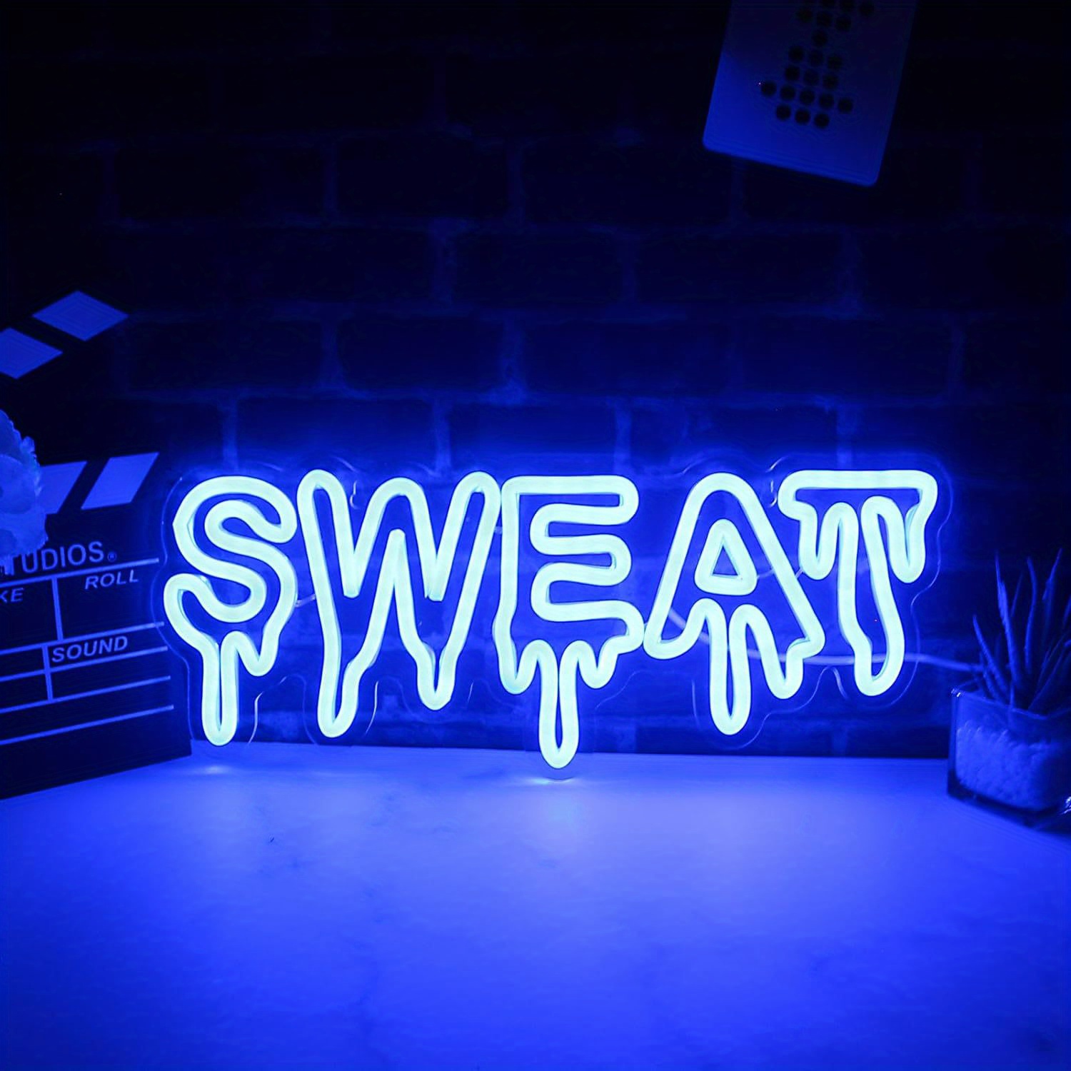 Home Zone Gym - Светодиодная неоновая вывеска «Синяя пот» для