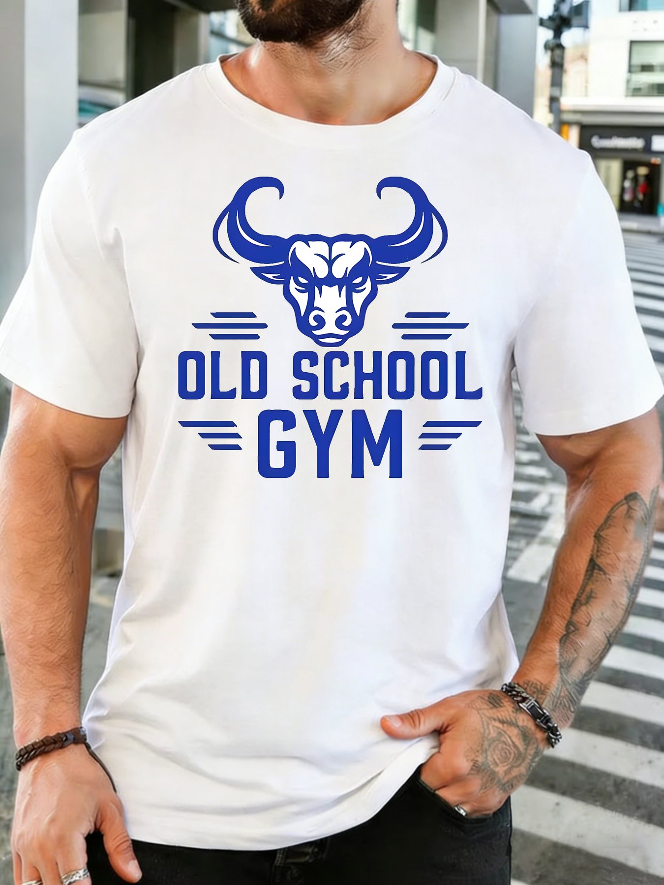 Home Gym Old School - Мужская футболка из мягкого хлопка с