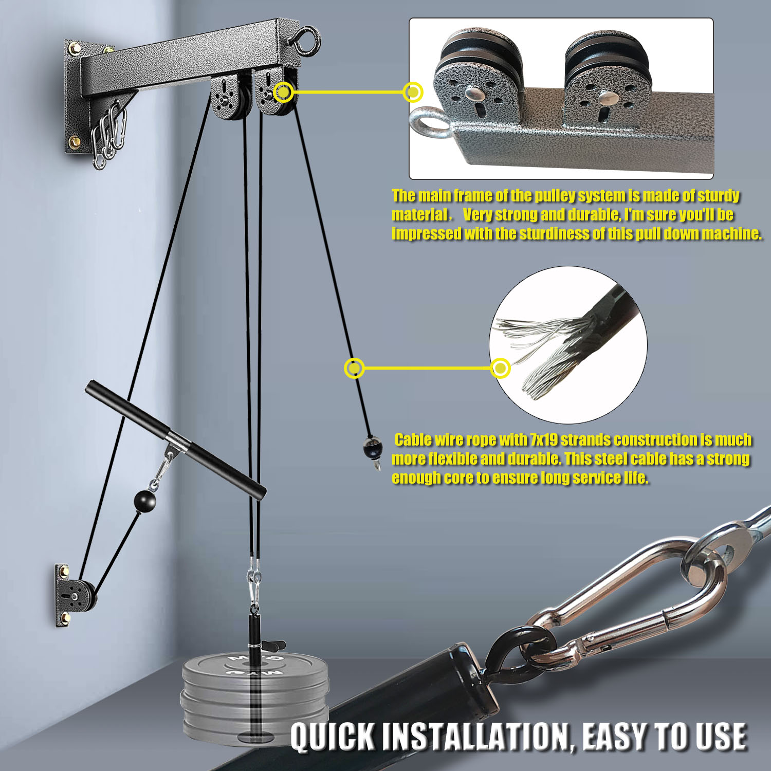 Настенная система шкивов для ф – обзор и цена Home Gym Cable Pulley System
