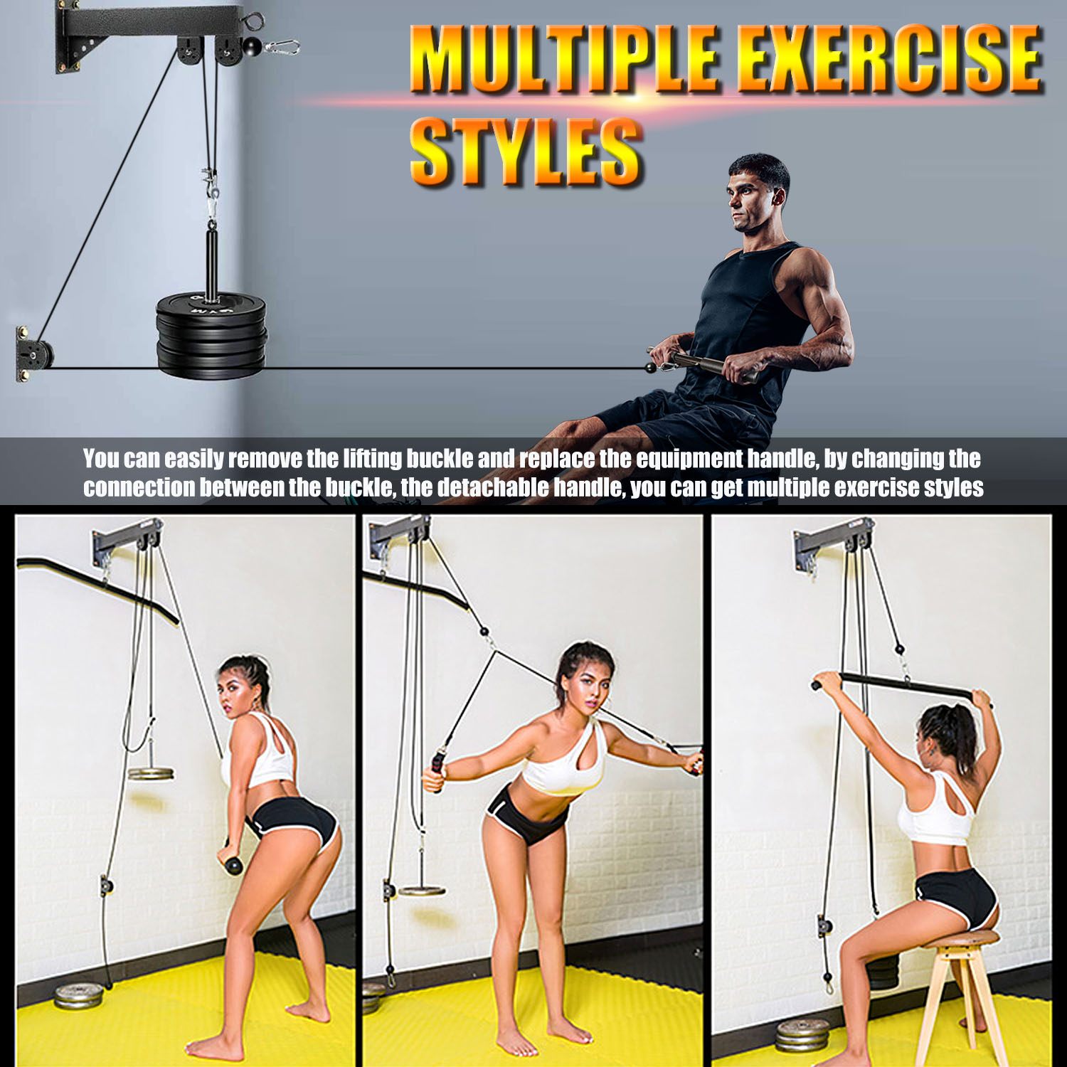 Настенная система шкивов для ф – обзор и цена Home Gym Cable Pulley System